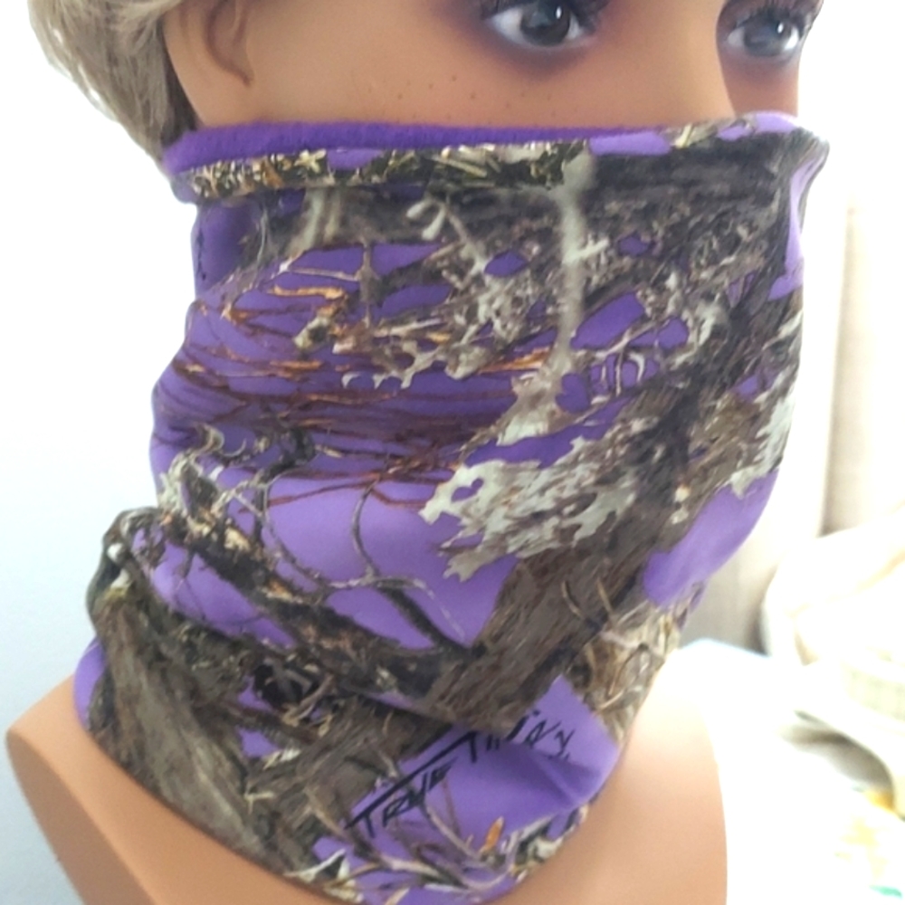 True Timber Turtle Fur Purple Camo Neckwarmer Gator Face cover Unisex